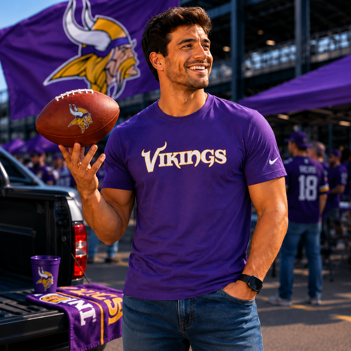 Minnesota Vikings NFL Nike Wordmark Legend Performance T‑Shirt – Purple (UK Stock)