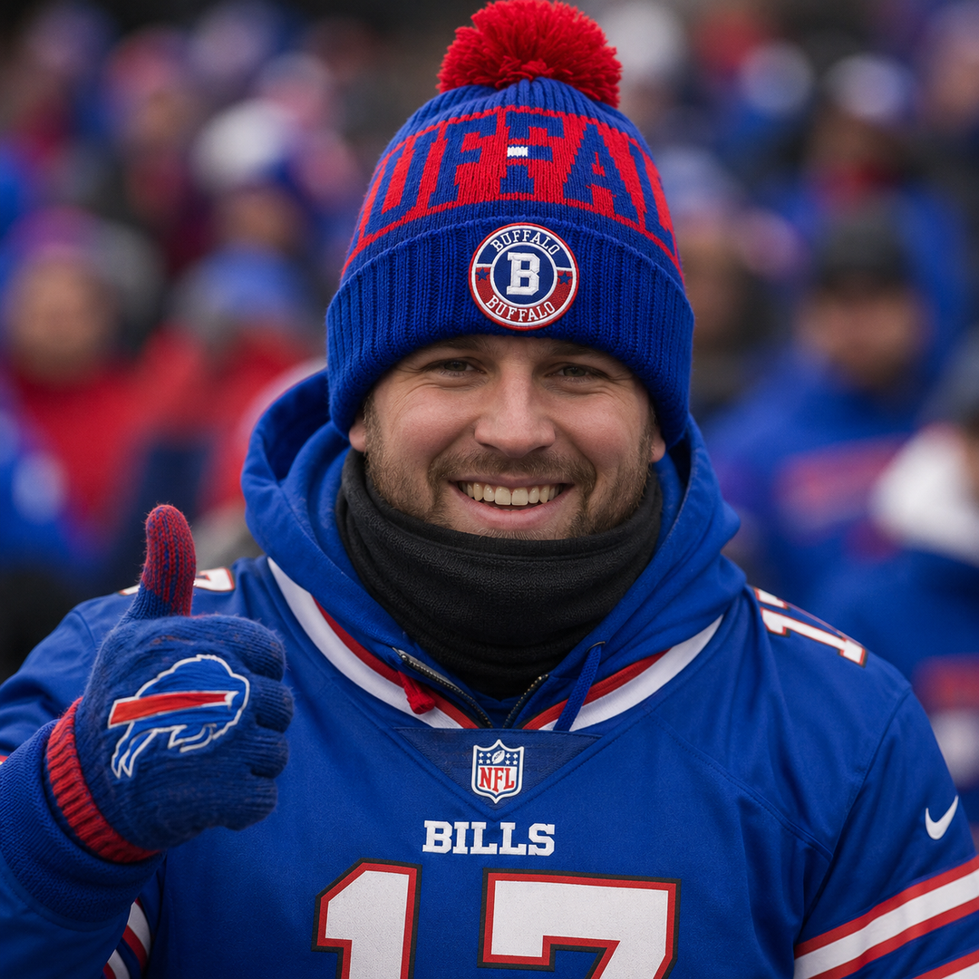 Buffalo Bills NFL Knit Hat – Solid Colour – Blue/Red (UK Stock)
