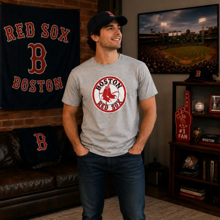 Boston Red Sox MLB Fanatics Branded Cooperstown Collection Forbes T-Shirt – Grey – Medium (UK Stock) by UK American Sports Store