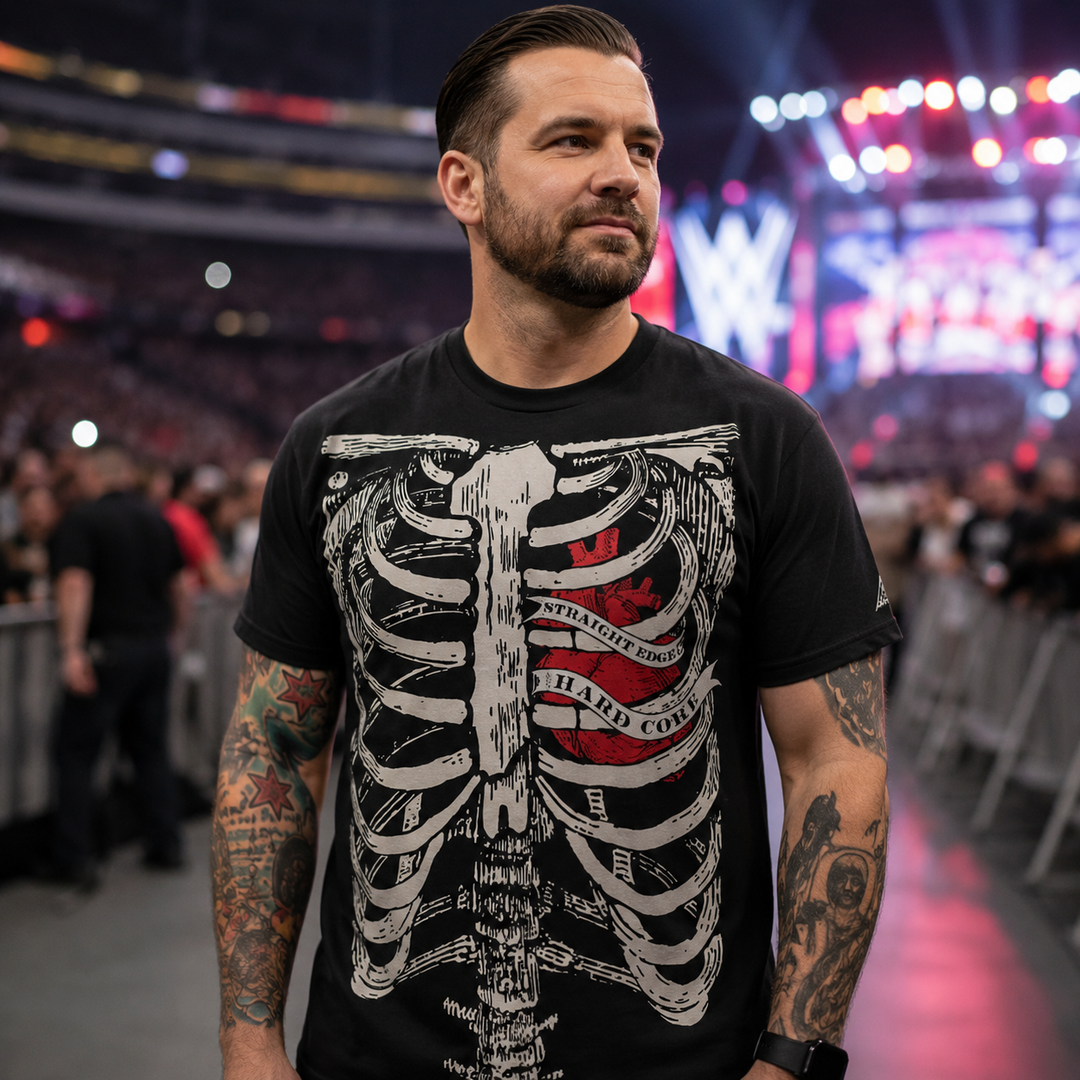 CM Punk WWE ProSphere Ribcage T-Shirt – Black (UK Stock)