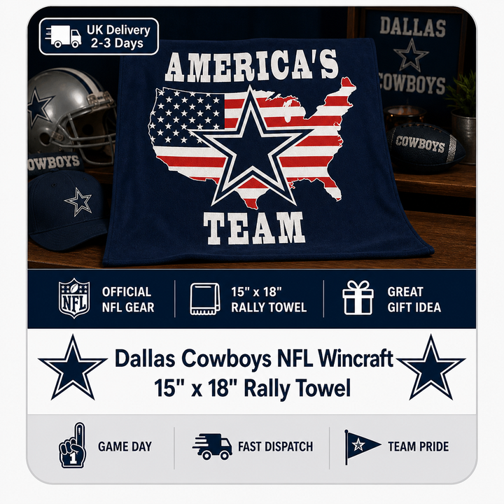 Dallas Cowboys NFL Wincraft 15" x 18" Rally Towel (UK Stock) - UKASSNI