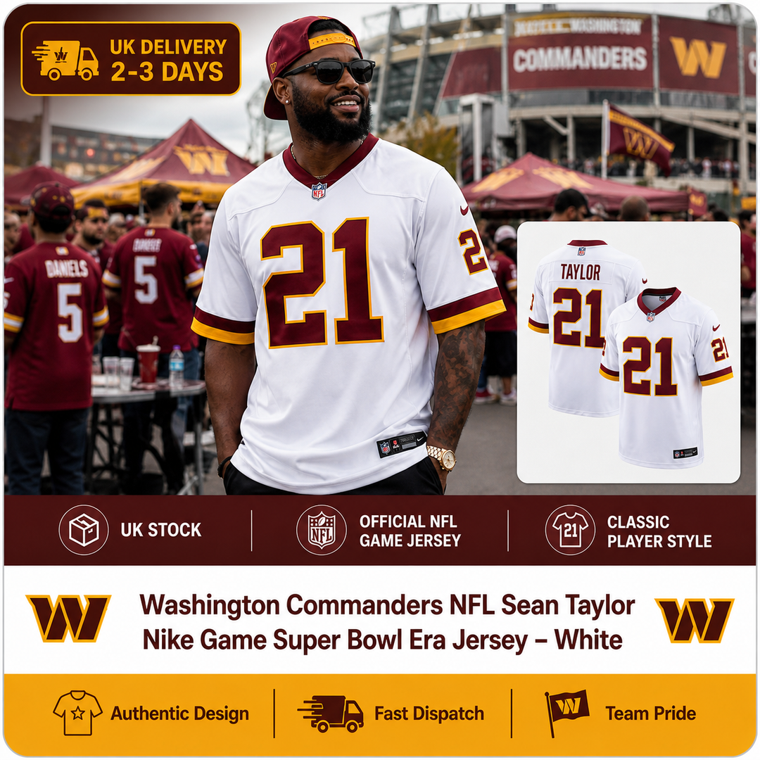 Washington Commanders NFL Sean Taylor Nike Game Super Bowl Era Jersey – White – Medium (UK Stock) - UKASSNI