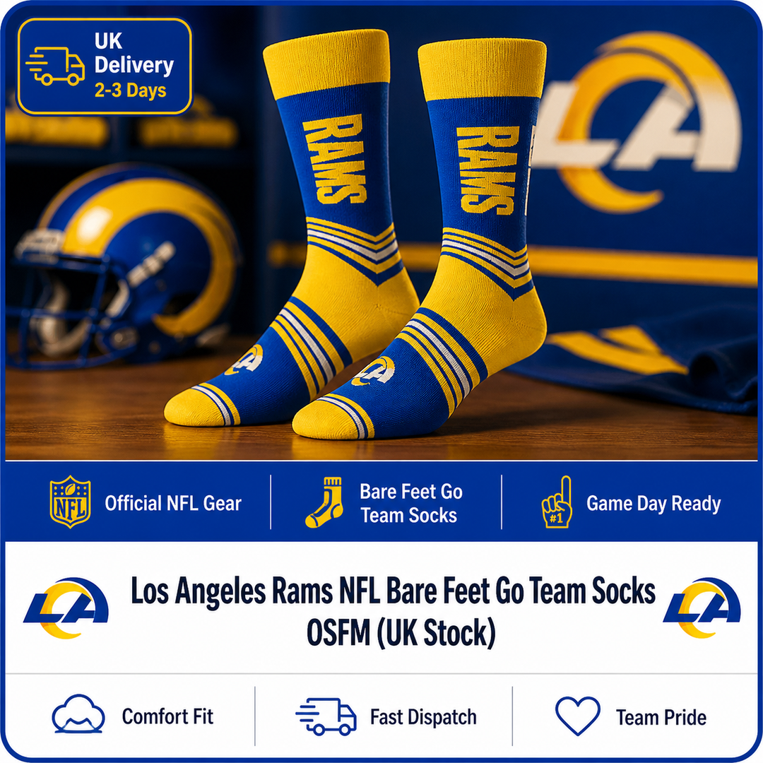 Los Angeles Rams NFL Bare Feet Go Team Socks OSFM (UK Stock) - UKASSNI