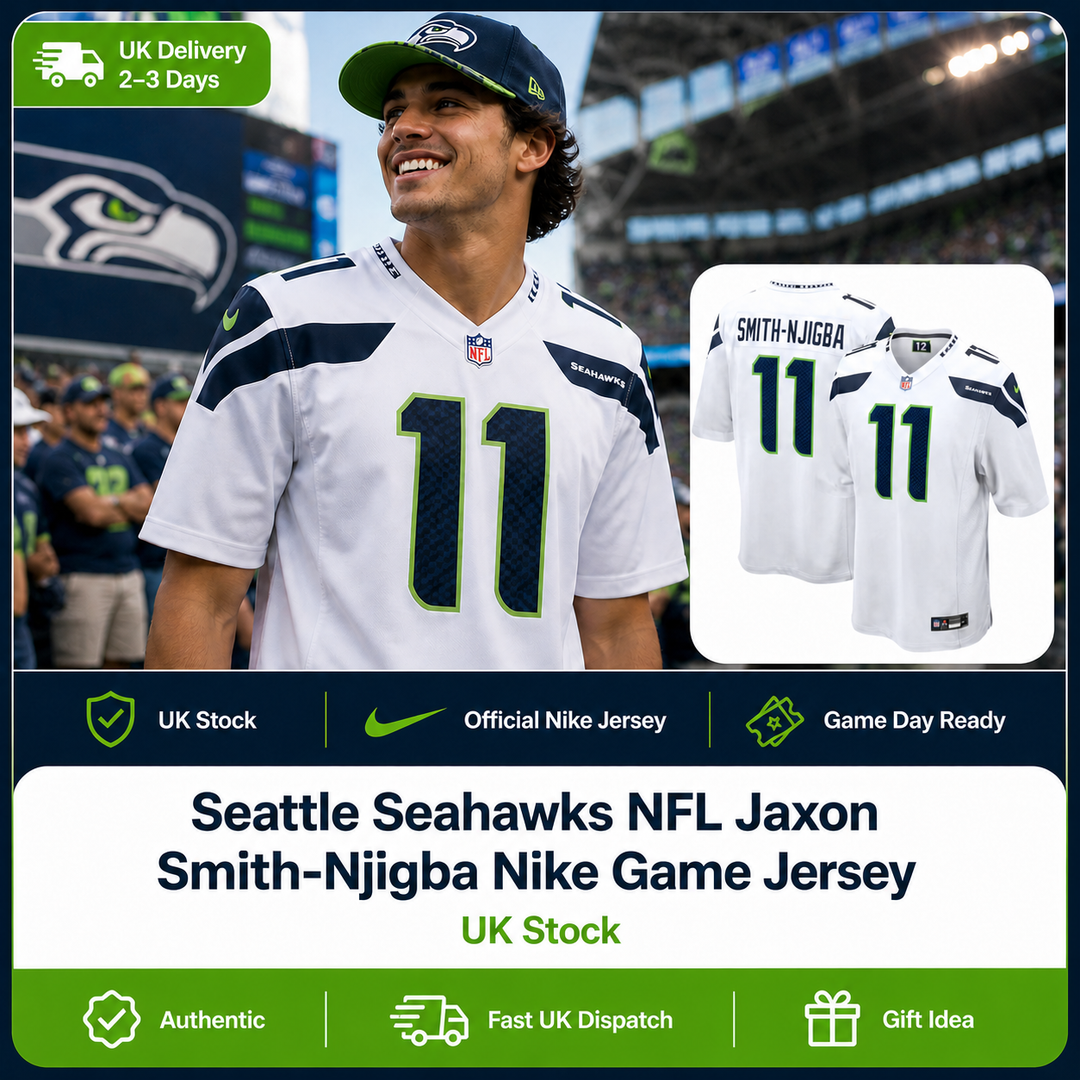 Seattle Seahawks NFL Jaxon Smith-Njigba Nike Game Jersey – White – Large (UK Stock)