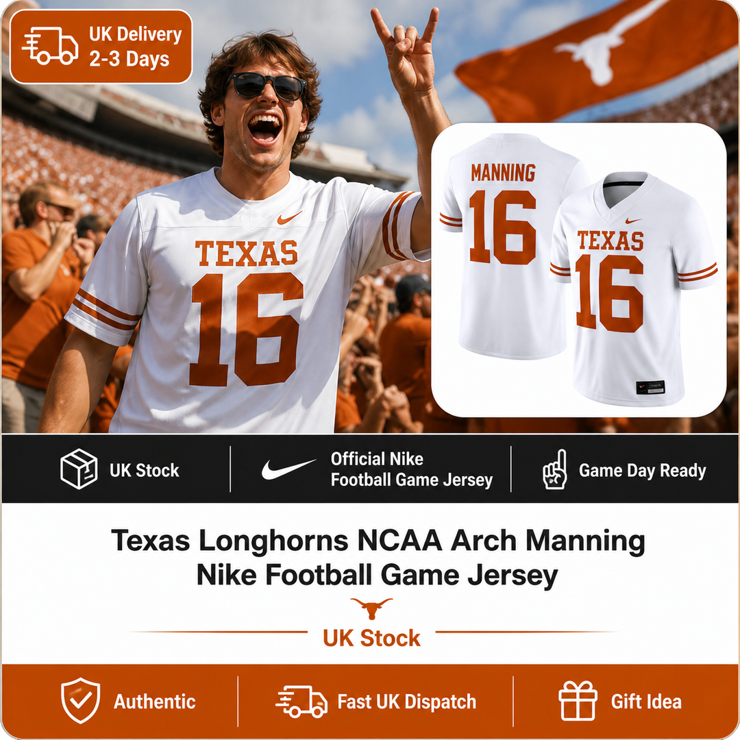Texas Longhorns NCAA Arch Manning Nike Football Game Jersey – White – Large (UK Stock)