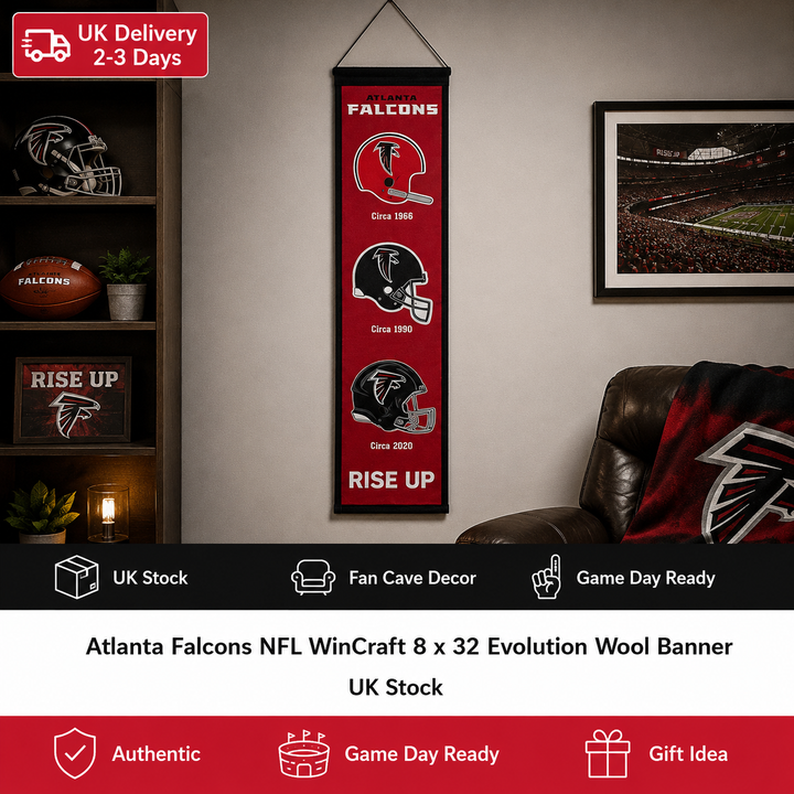Atlanta Falcons NFL Wincraft 8" x 32" Evolution Wool Banner (UK Stock)