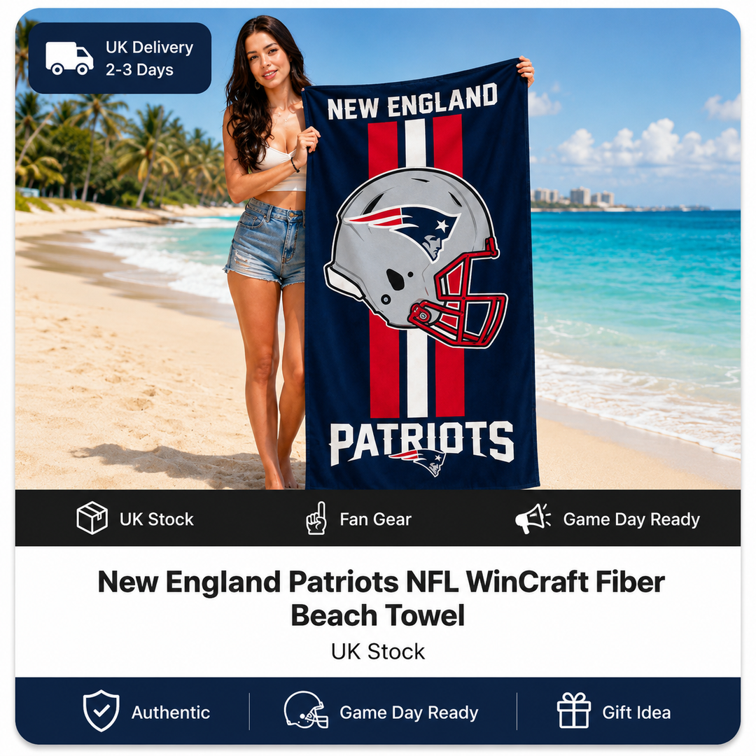 New England Patriots NFL WinCraft Fiber Beach Towel (UK Stock)