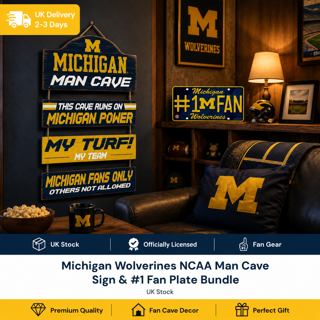 Michigan Wolverines NCAA Man Cave Sign &amp; 