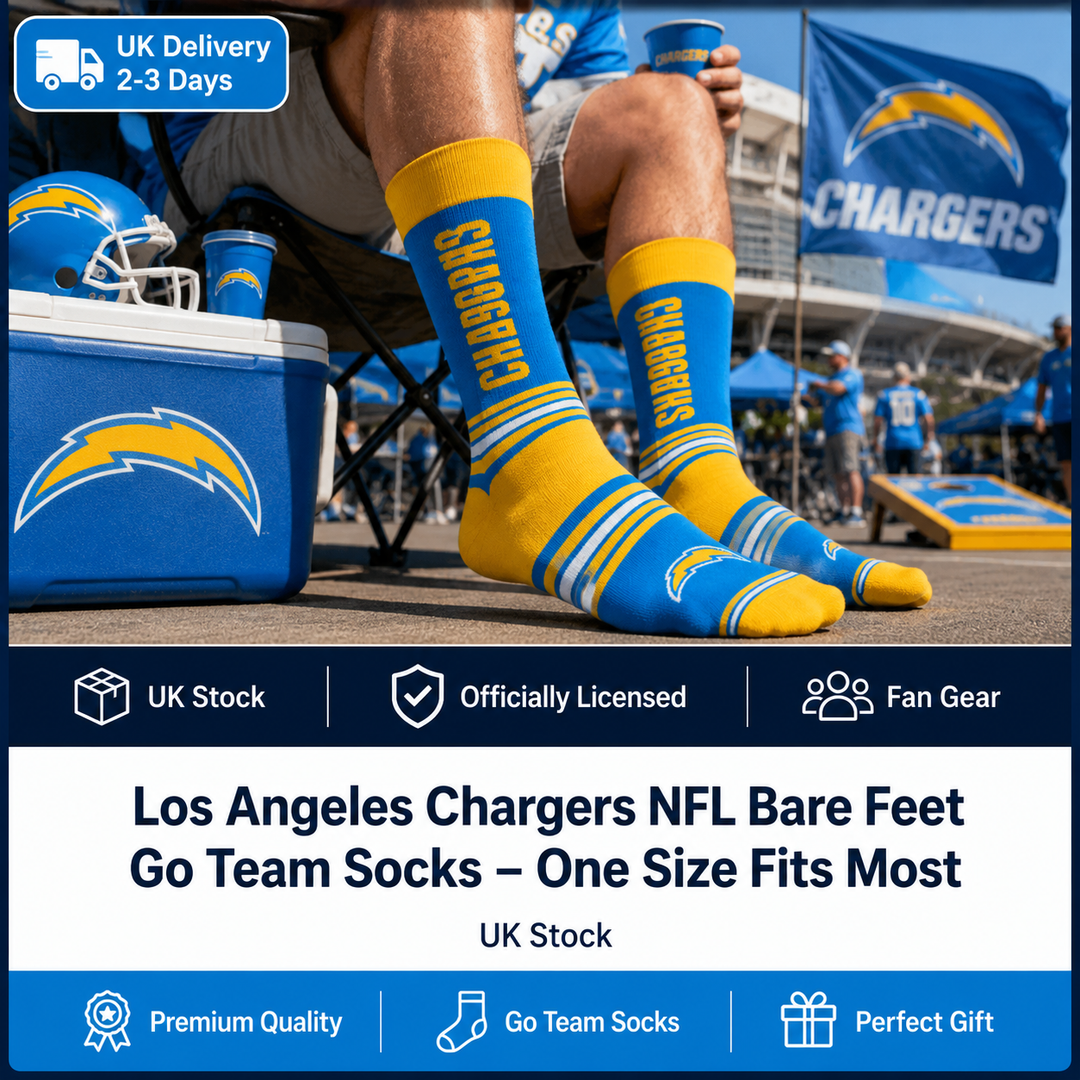 Los Angeles Chargers NFL Bare Feet Go Team Socks – One Size Fits Most (UK Stock)