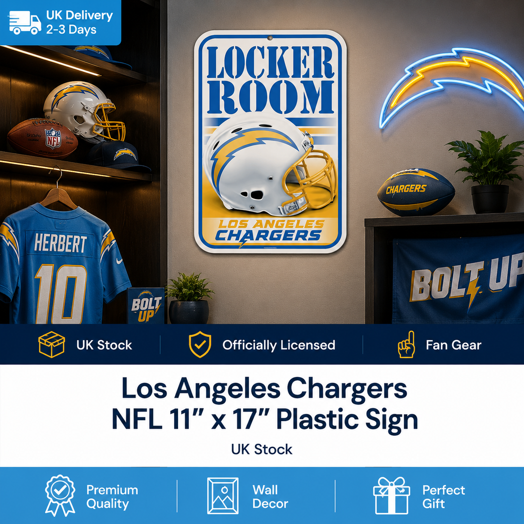Los Angeles Chargers NFL 11″ x 17″ Plastic Sign (UK Stock)