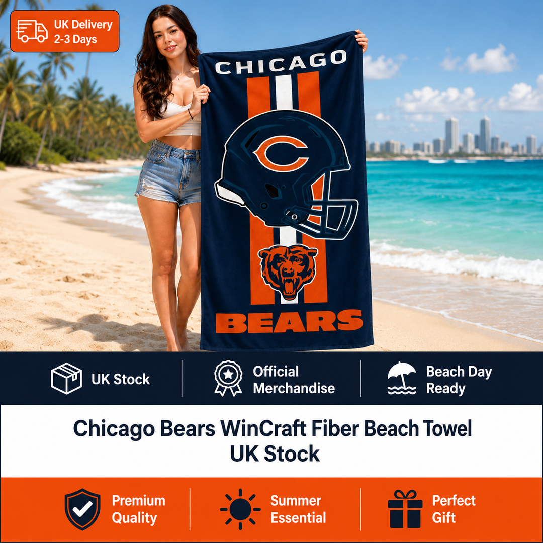 Chicago Bears WinCraft Fiber Beach Towel (UK Stock)