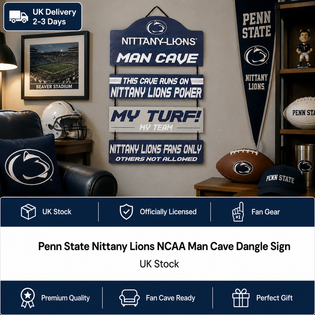 Penn State Nittany Lions NCAA Man Cave Dangle Sign (UK Stock)