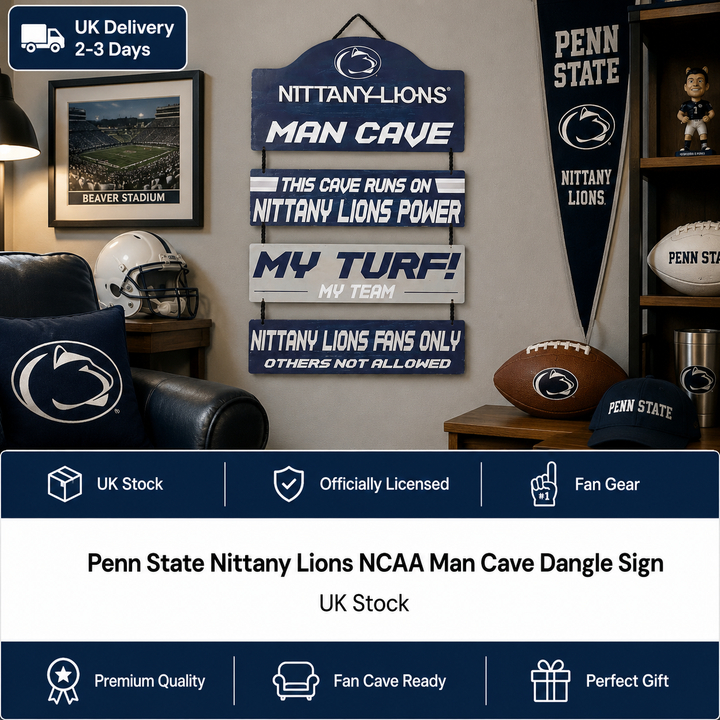 Penn State Nittany Lions NCAA Man Cave Dangle Sign (UK Stock)