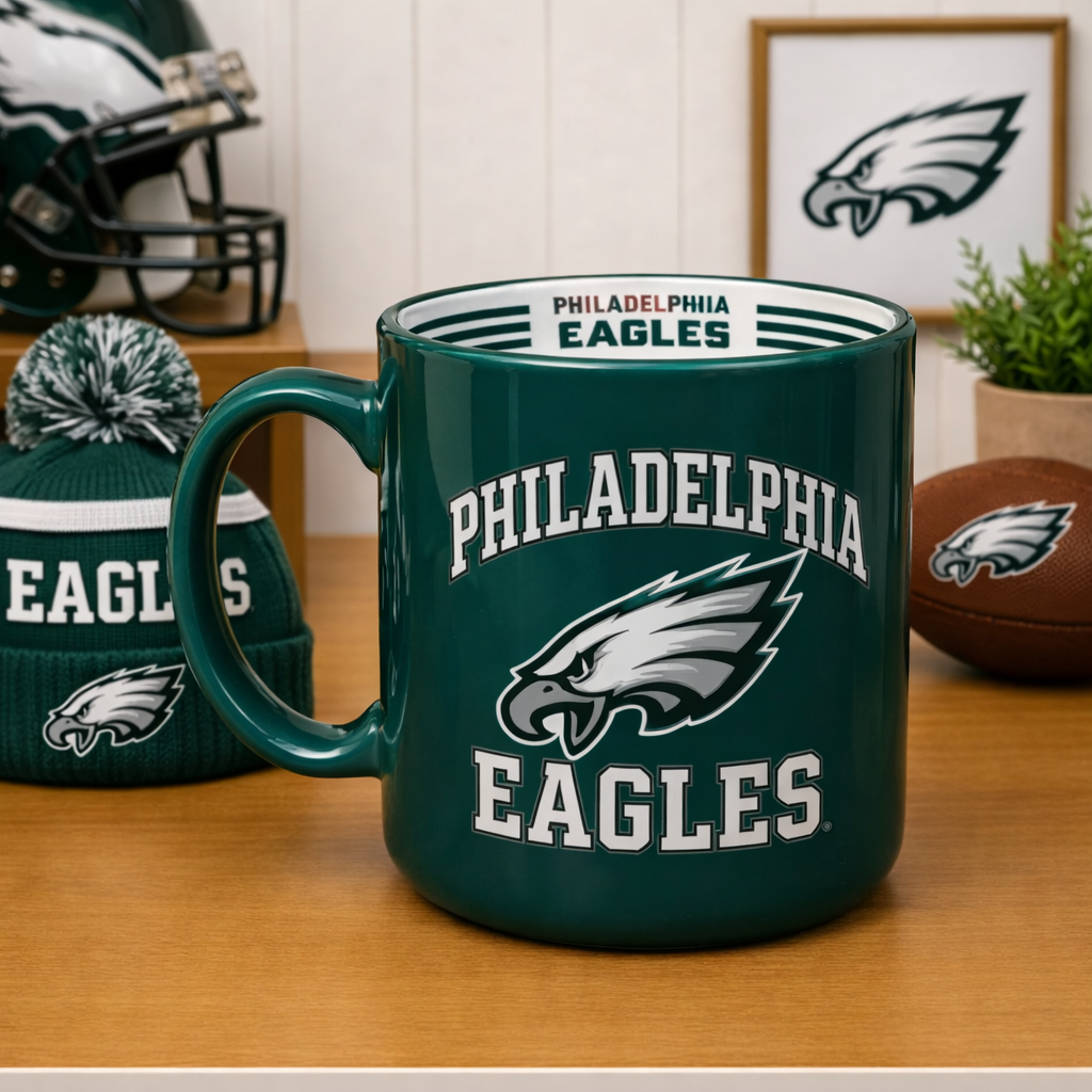 Philadelphia Eagles NFL Stripe Mug - 15oz (UK Ready)