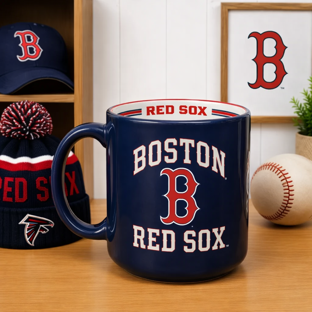 Boston Red Sox Stripe Mug - MLB 15oz – Navy (UK Ready) by UK American Sports Store