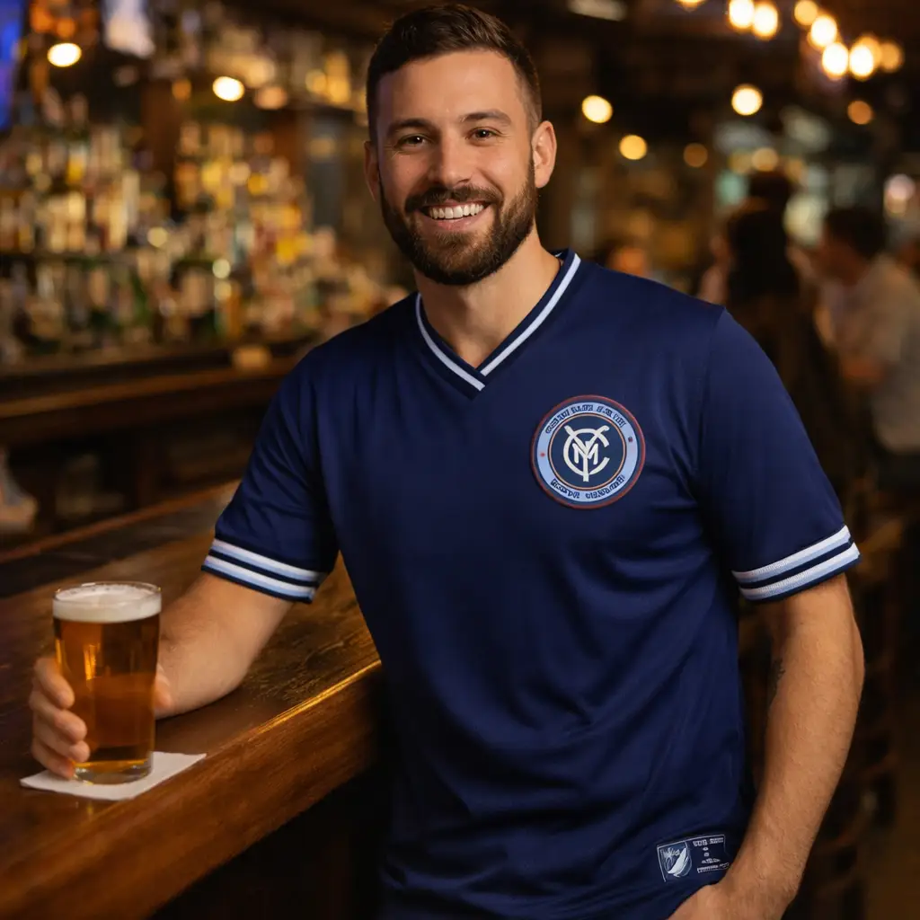 New York City FC T-Shirt – Mitchell &amp; Ness Overtime – Blue (UK Ready) by UK American Sports Store