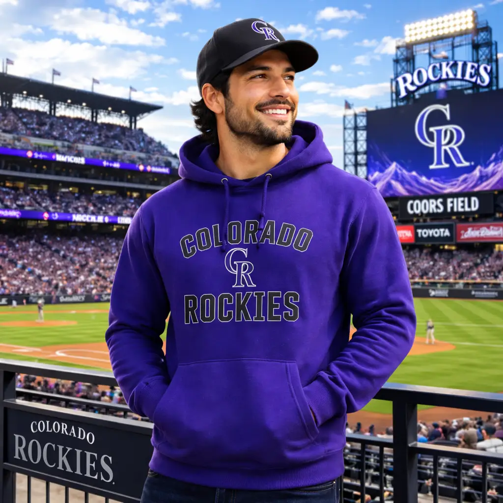 Colorado Rockies Hoodie – MLB Fanatics Branded – Purple (UK Ready) by UK American Sports Store
