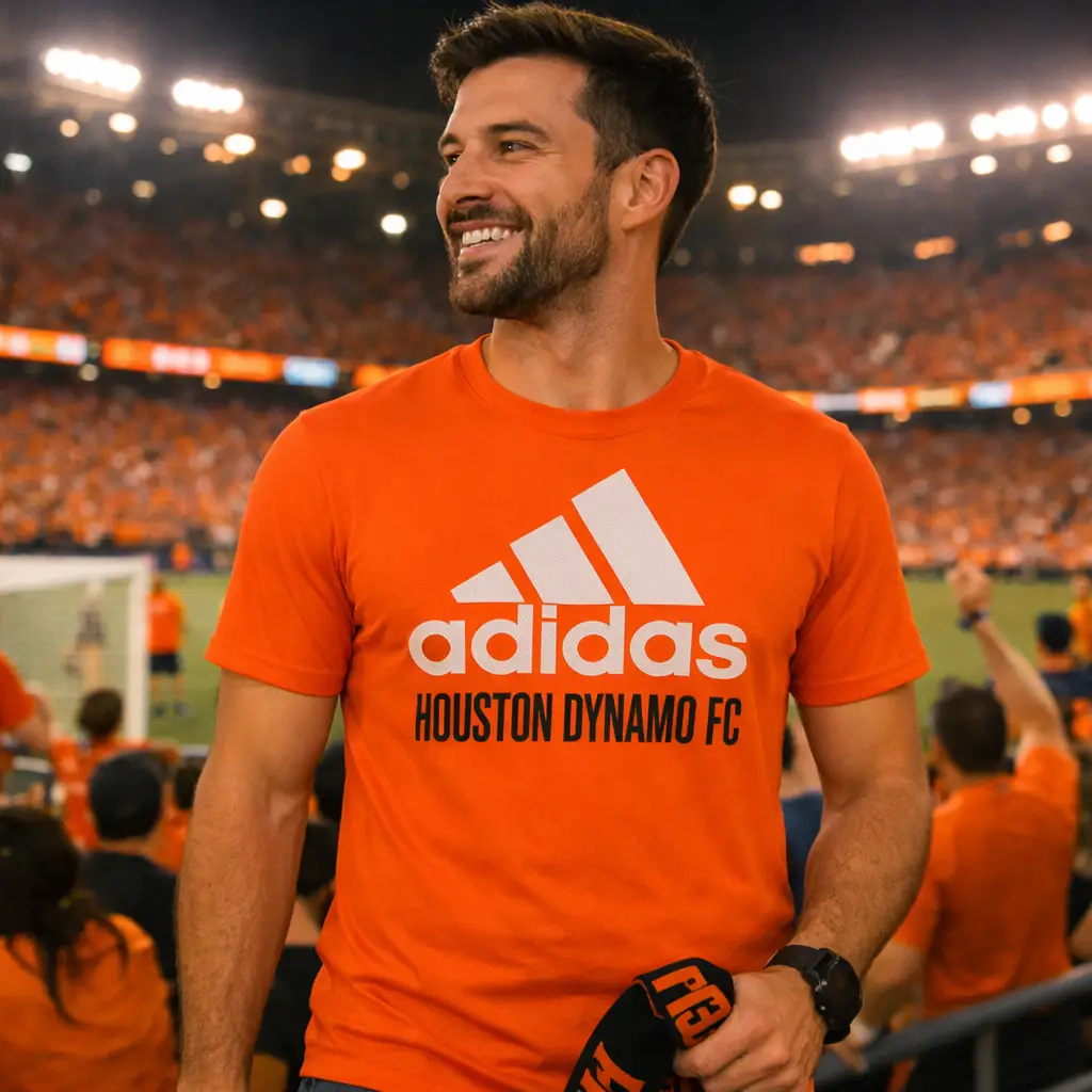 Houston Dynamo T-Shirt – MLS adidas Creator Vintage – Orange (UK Ready) by Adidas