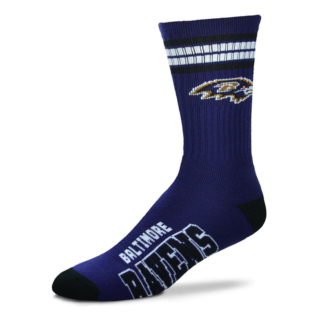 Baltimore Ravens UK 4 Stripe Deuce Socks - Large - UKASSNI