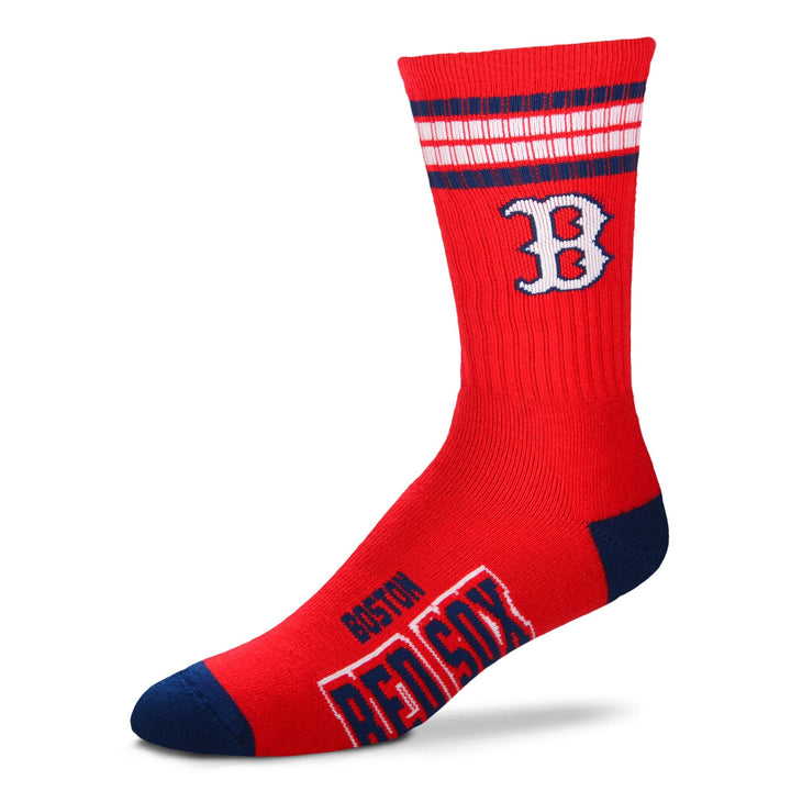 Boston Red Sox MLB Bare Feet 4-Stripe Deuce Socks – Large (UK Stock) - UKASSNI