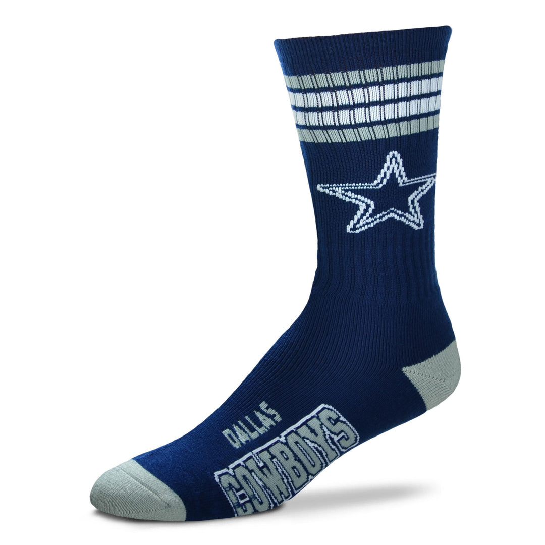 Dallas Cowboys 4 Stripe Deuce Socks - Large - UKASSNI