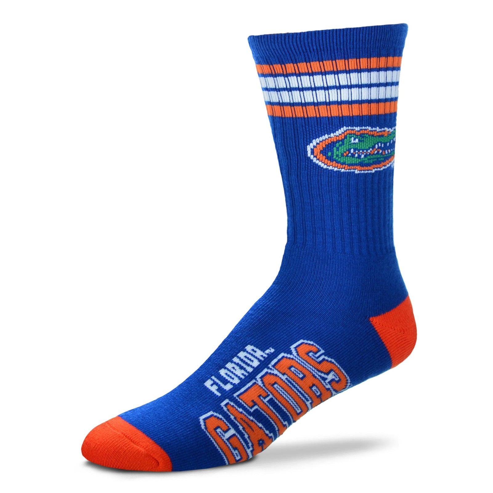 Florida Gators Bare Feet NCAA 4-Stripe Deuce Socks – Large (UK Stock) - UKASSNI