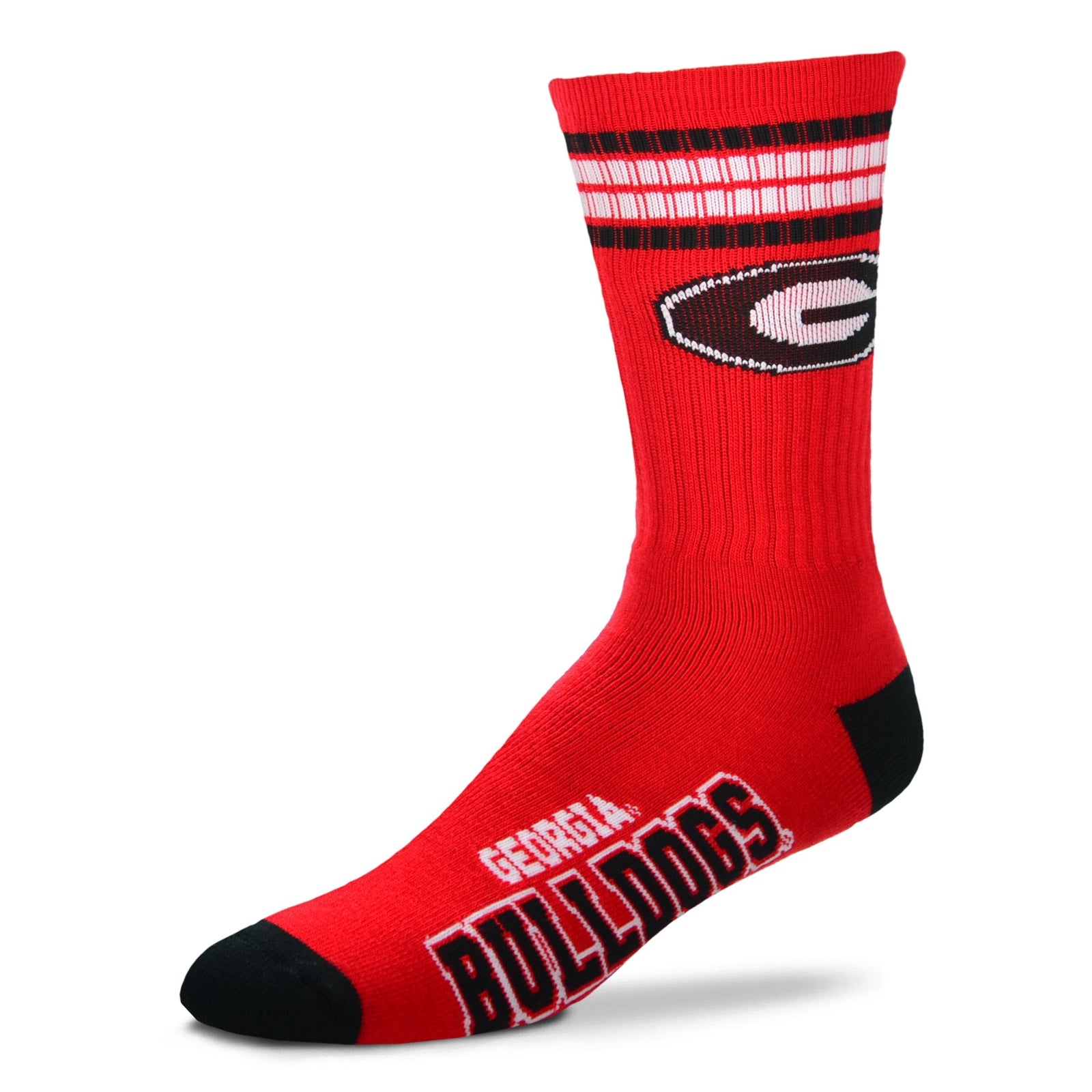 Georgia Bulldogs 2 Pairs NCAA 4-Stripe Deuce Socks – Large (UK Stock) - UKASSNI