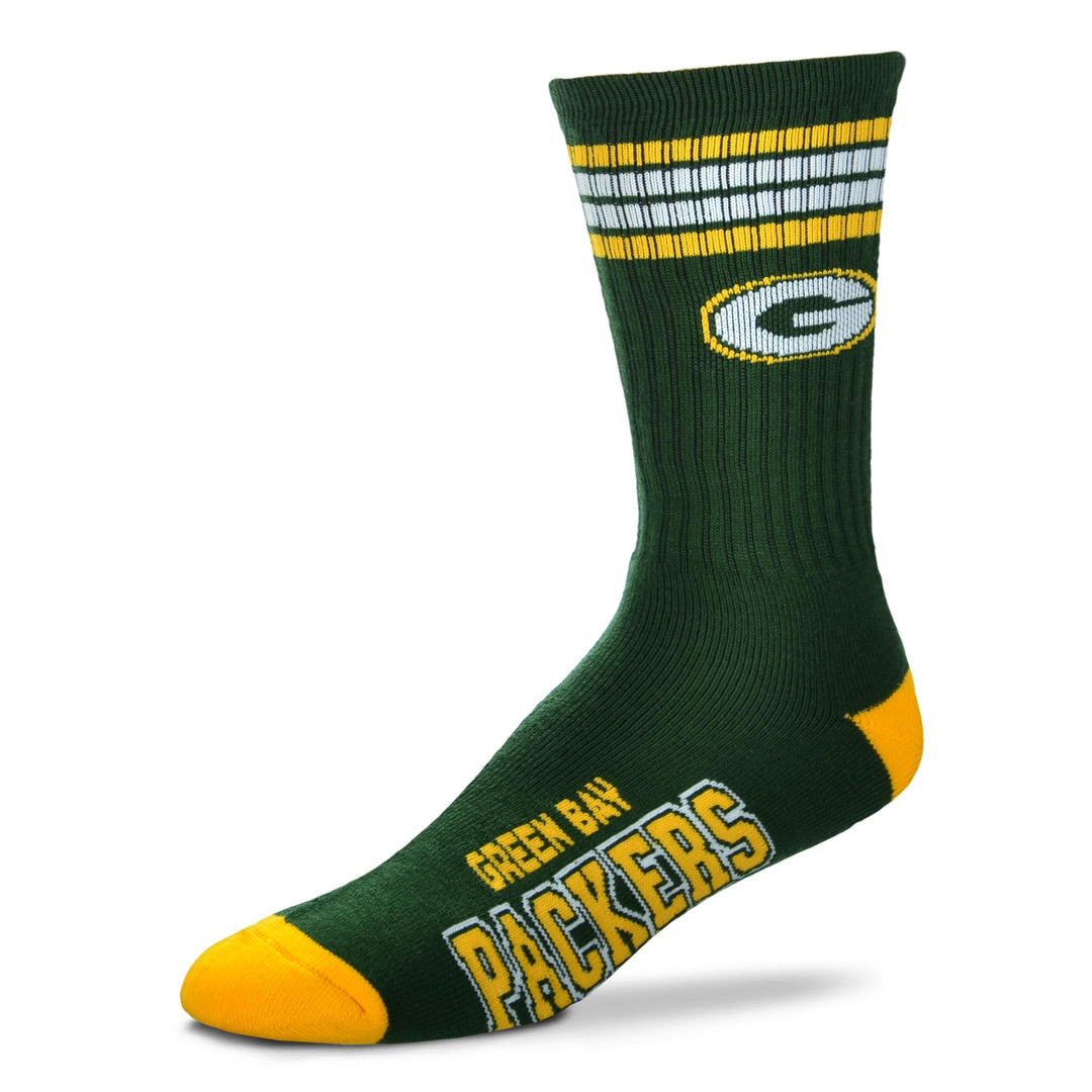Green Bay Packers 4 Stripe Deuce Socks - Large - UKASSNI