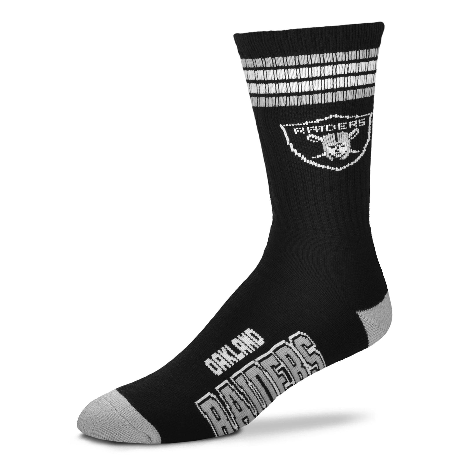 Las Vegas Raiders NFL 4-Stripe Deuce Socks – Large (UK Stock) - UKASSNI