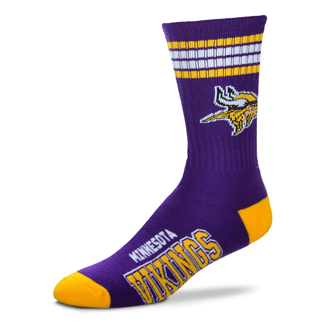 Minnesota Vikings 4 Stripe Deuce Socks - Large - UKASSNI
