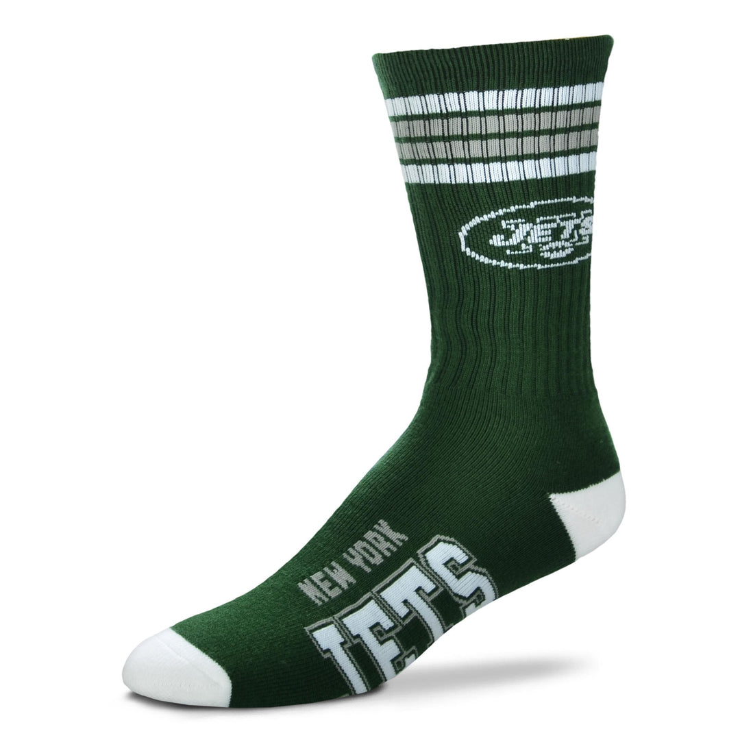 New York Jets 4 Stripe Deuce Socks - Large - UKASSNI