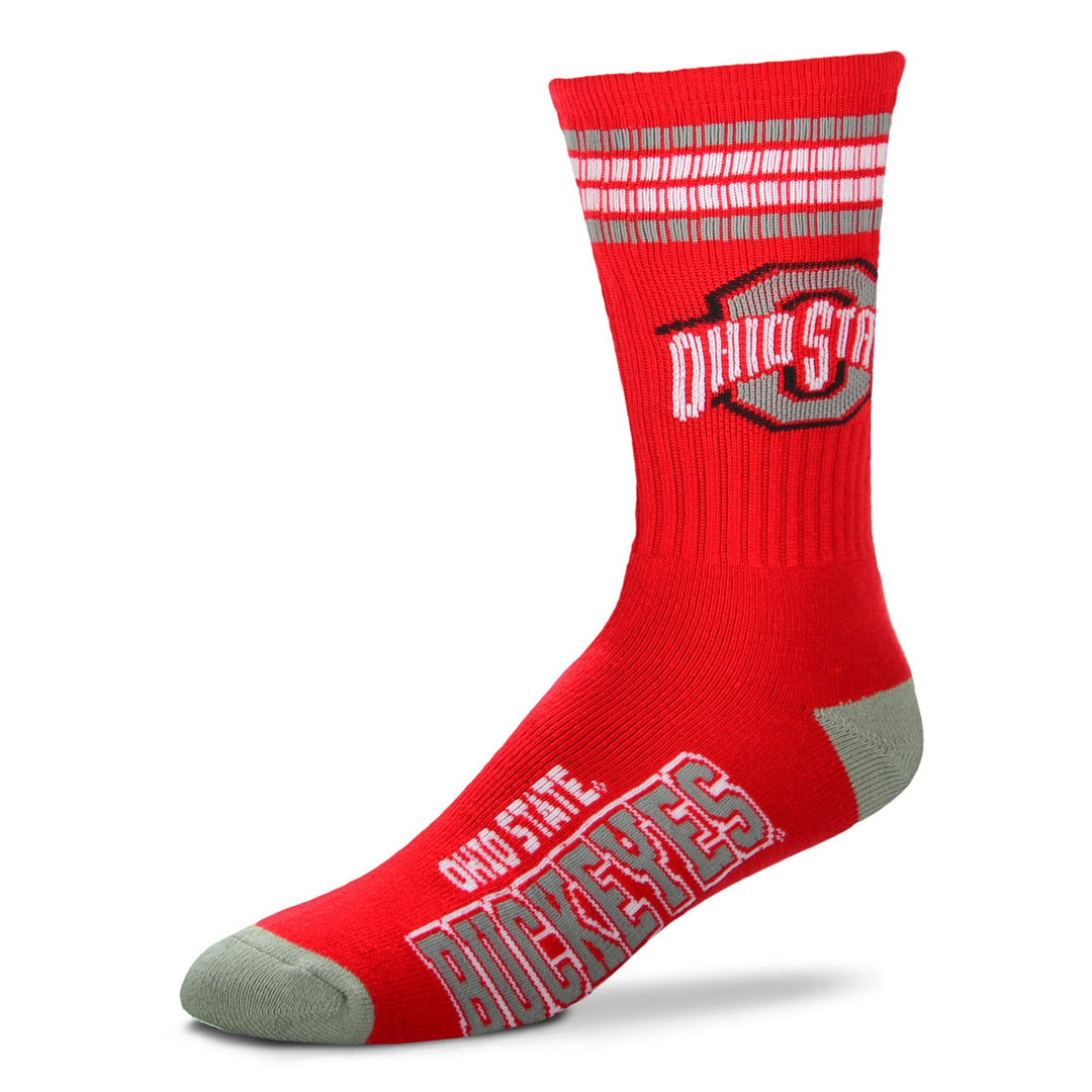 Ohio State Buckeyes 4 Stripe Deuce Socks - Large - UKASSNI