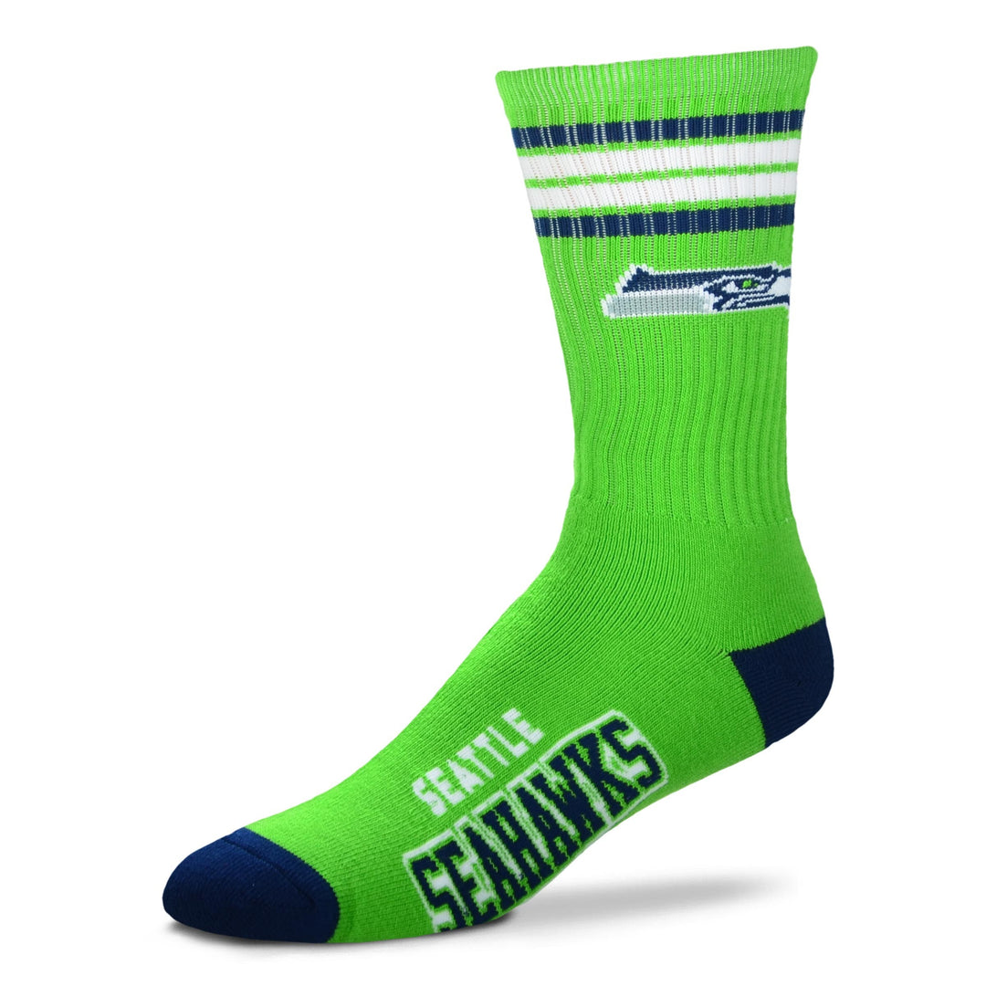 Seattle Seahawks 4 Stripe Deuce Socks - Large - UKASSNI