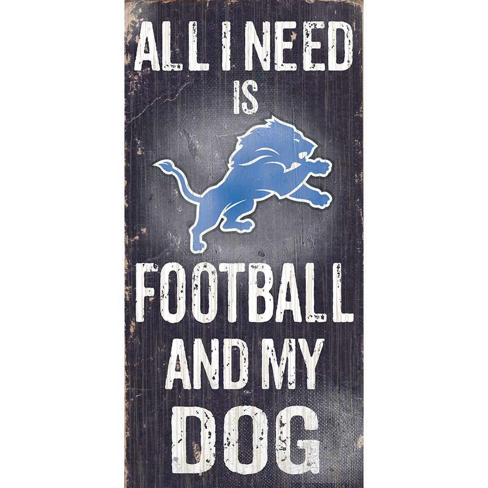 Detroit Lions Sports and My Dog Wooden Sign - UKASSNI