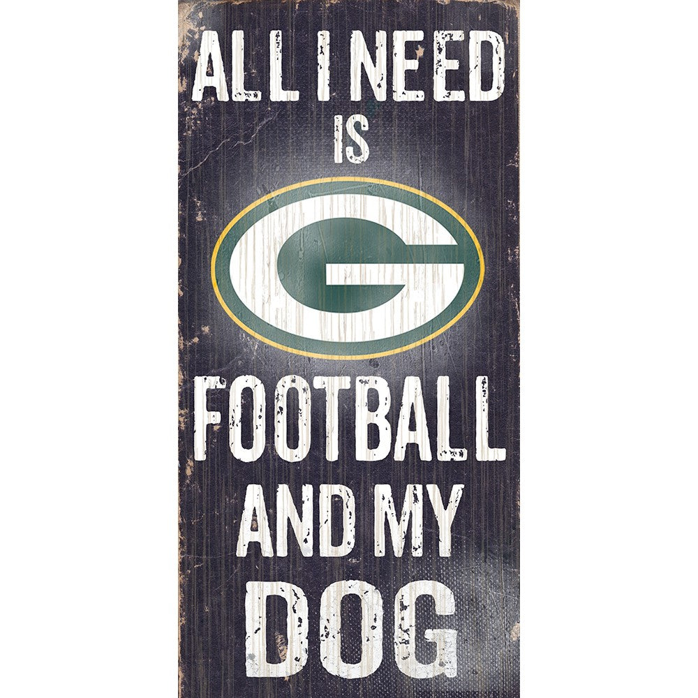 Green Bay Packers Sports and My Dog Wooden Sign - UKASSNI