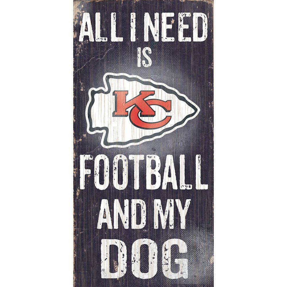 Kansas City Chiefs Sports and My Dog Wooden Sign - UKASSNI