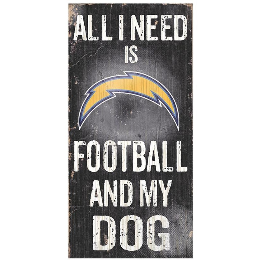 Los Angeles Chargers Sports and My Dog Wooden Sign - UKASSNI