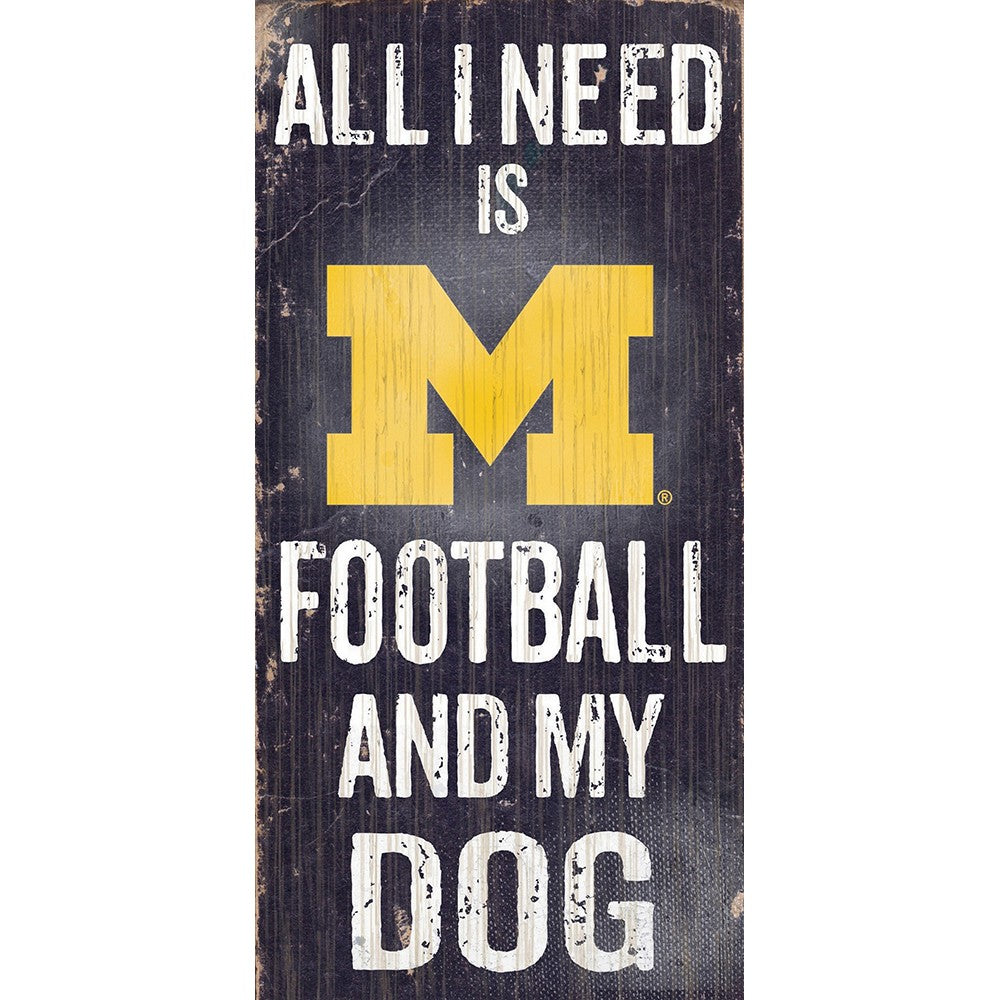 Michigan Wolverines Sports and My Dog Wooden Sign - UKASSNI