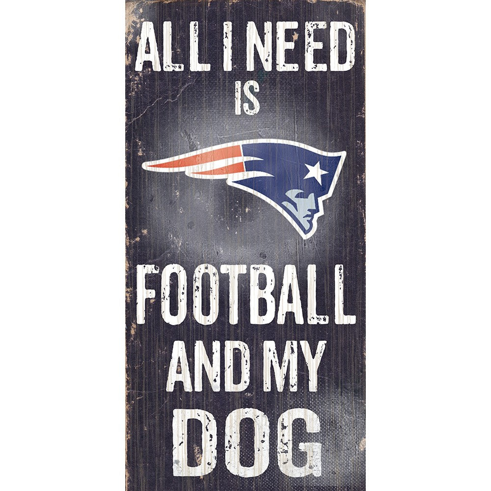 New England Patriots Sports and My Dog Wooden Sign - UKASSNI
