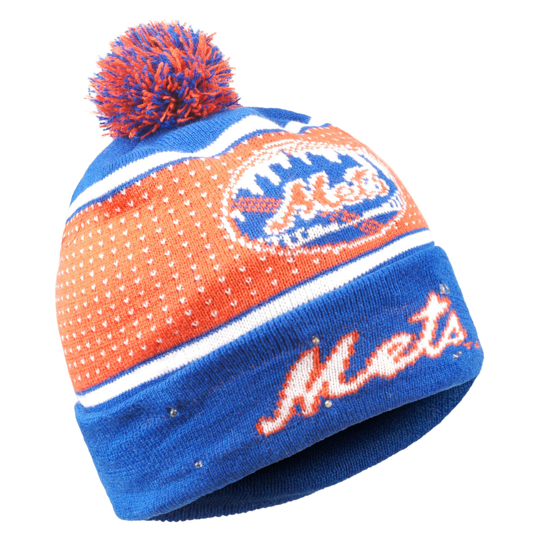 New York Mets UK Big Logo Full Knit Light Up Beanie - UKASSNI
