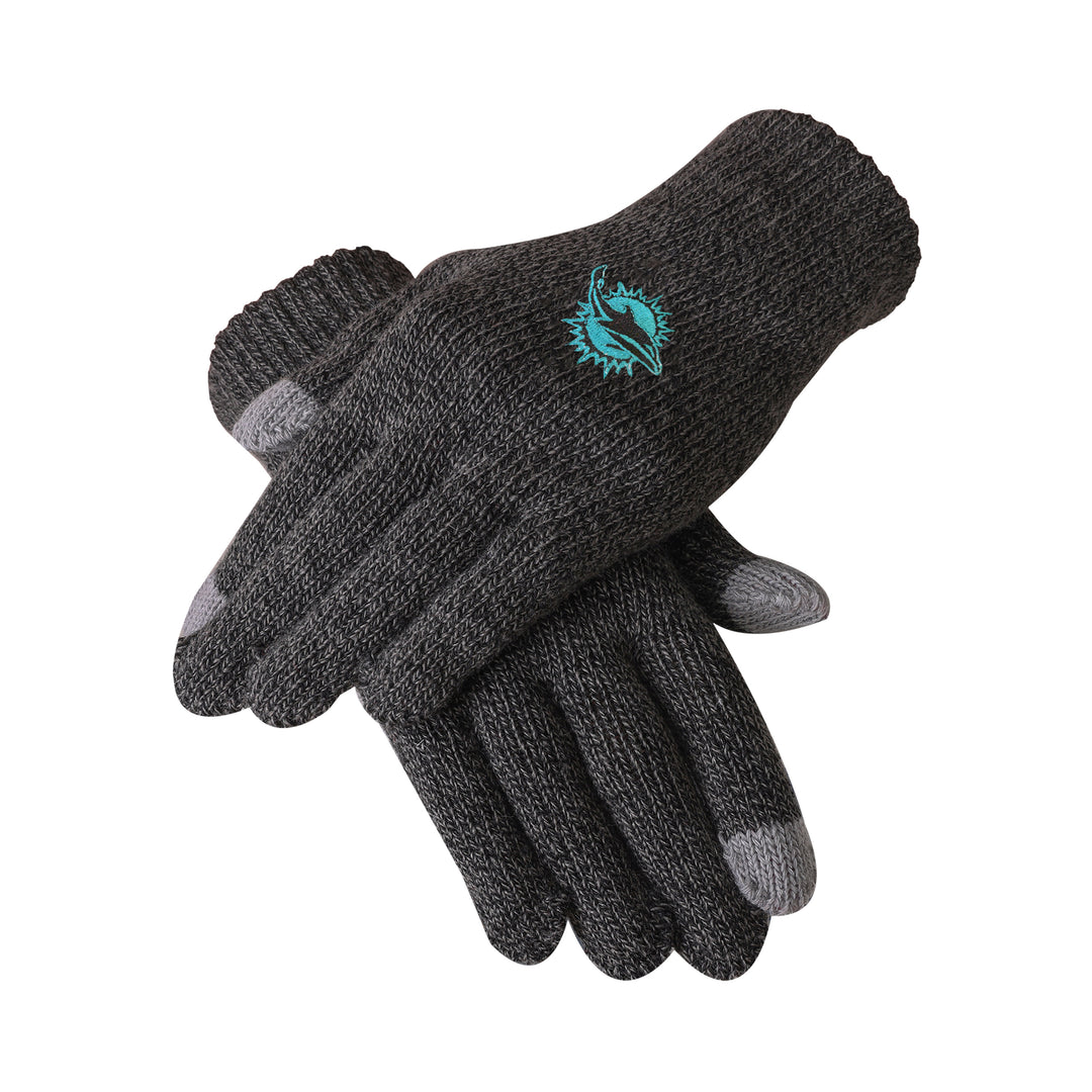 Miami Dolphins UK Charcoal Gray Knit Glove - UKASSNI