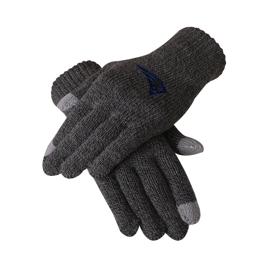 New England Patriots Charcoal Gray Knit Glove - UKASSNI