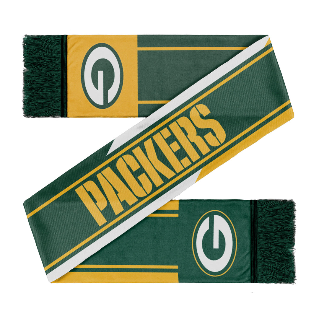 Green Bay Packers Colorwave Wordmark Scarf - UKASSNI