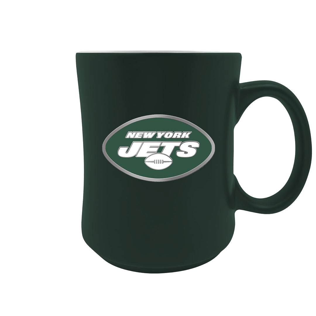 New York Jets 19oz. Starter Mug - Metal Emblem Logo - UKASSNI