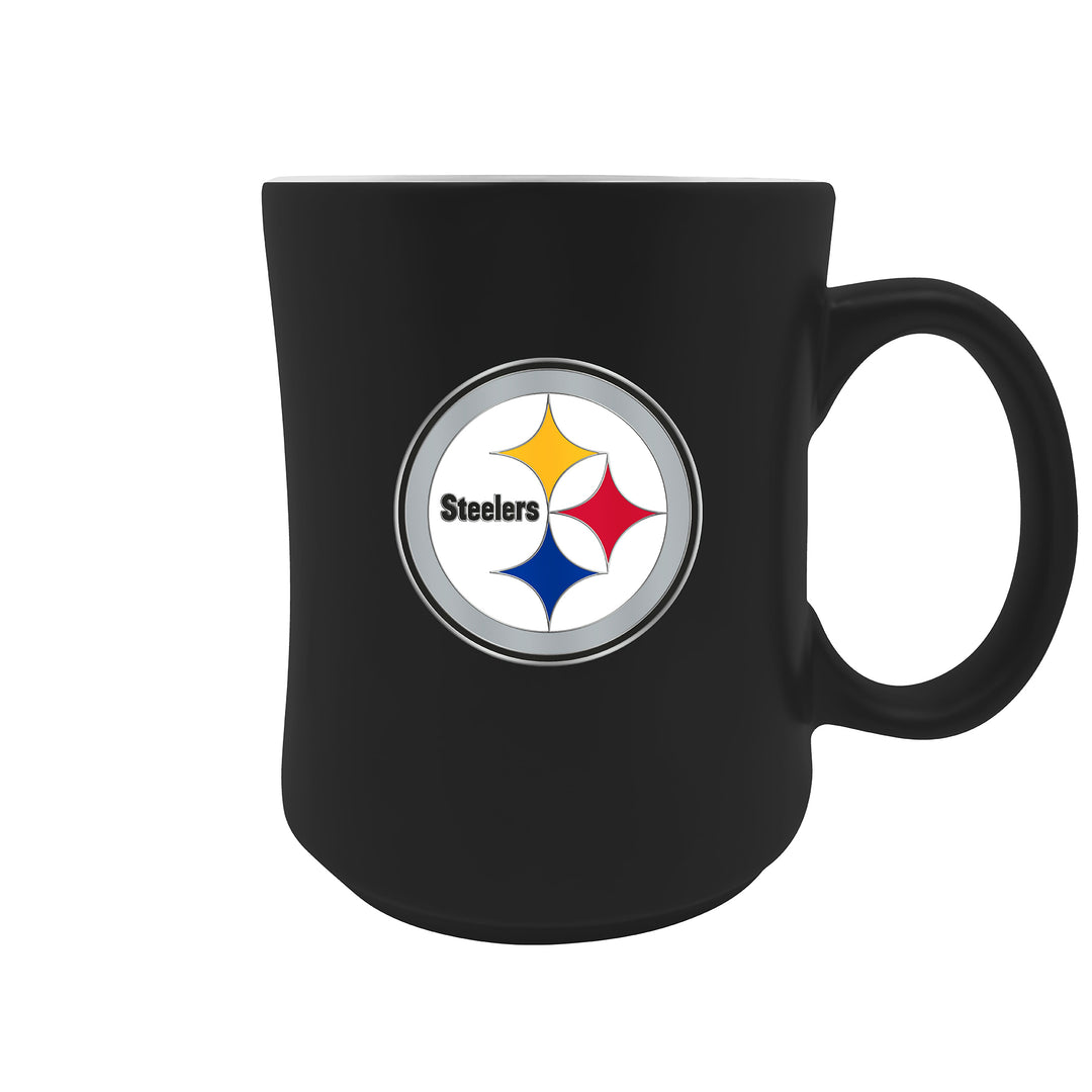 Pittsburgh Steelers 19oz. Starter Mug - Metal Emblem Logo - UKASSNI