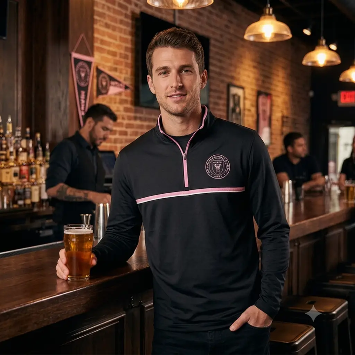 Inter Miami CF Quarter-Zip Jacket - MLS Fanatics Branded Lineup - Black (UK Ready)