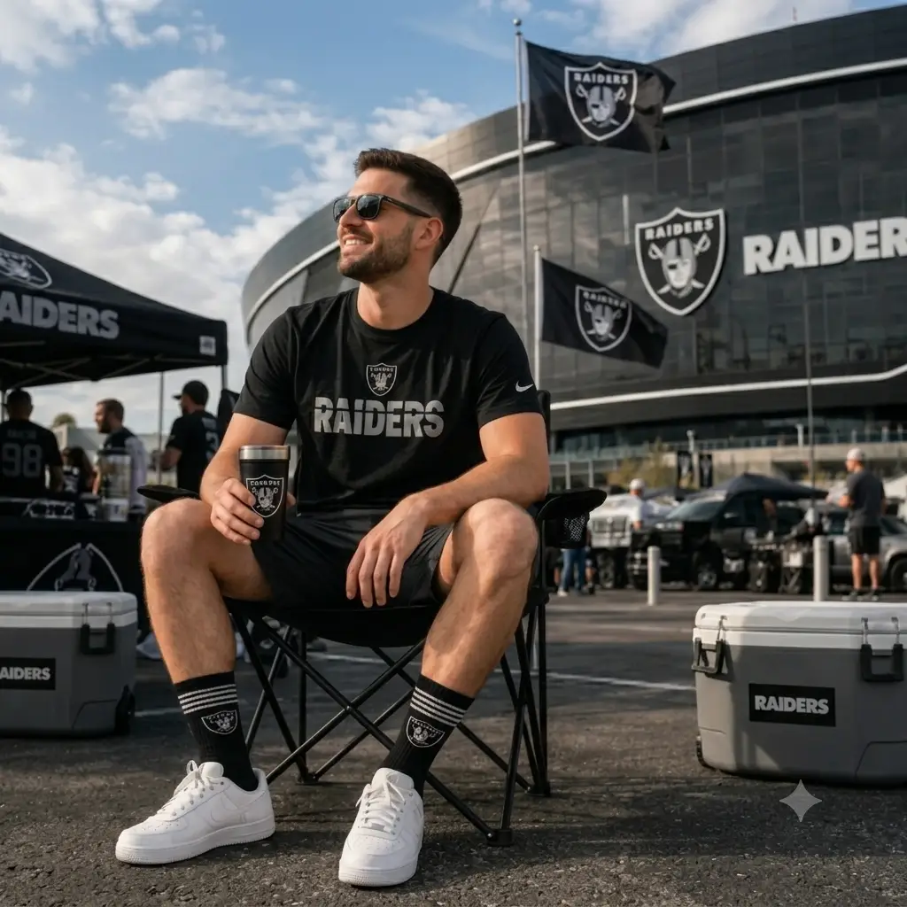 Las Vegas Raiders T-Shirt – Vegas Raiders NFL Socks – Black (UK Ready)