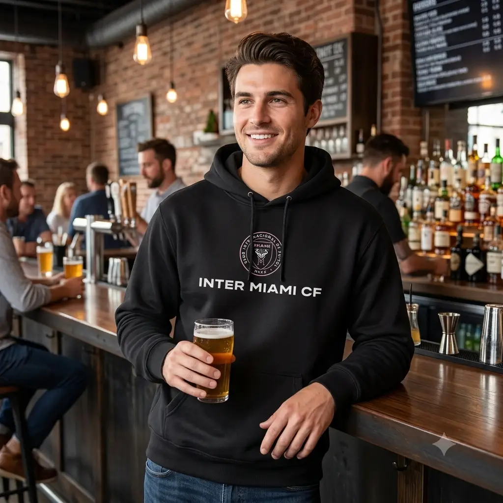 Inter Miami CF Hoodie – Fanatics Branded Primary Logo – Black (UK Ready)