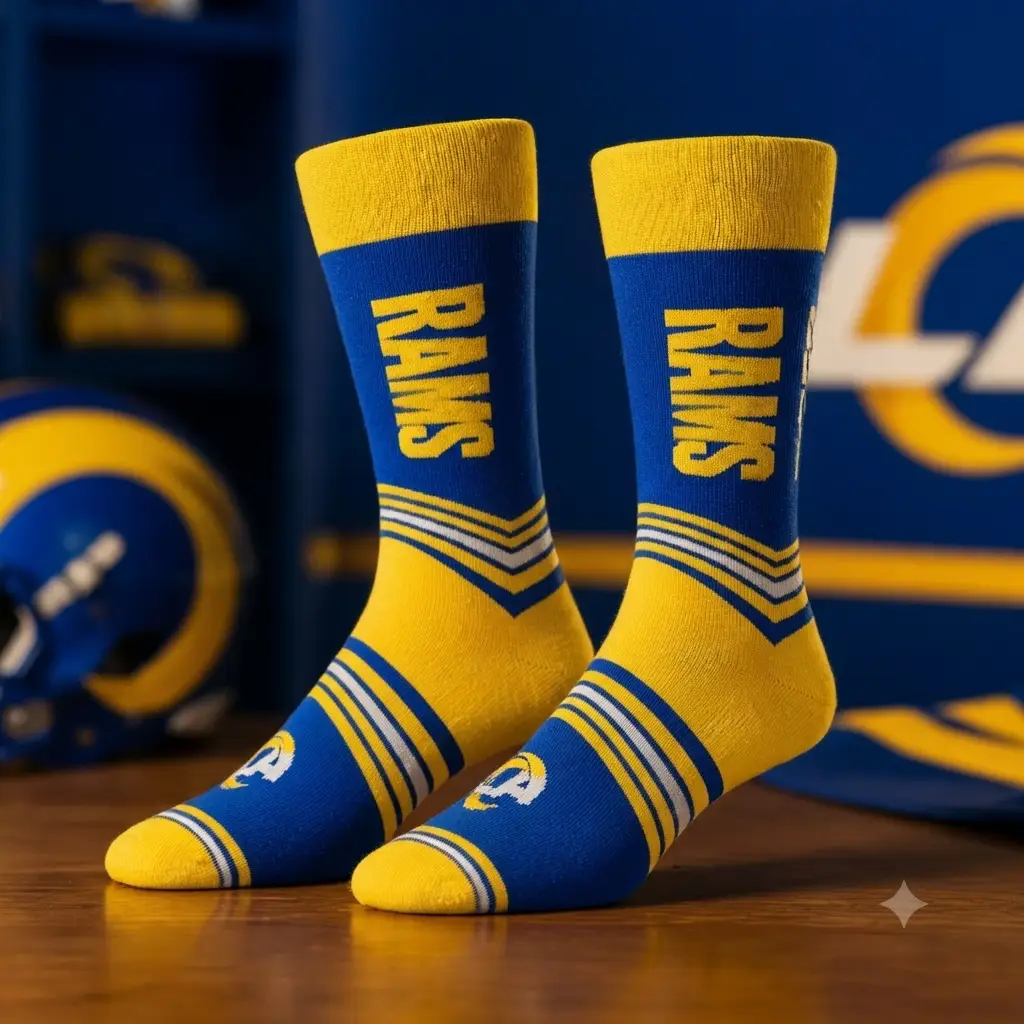 Los Angeles Rams Socks – NFL Bare Feet Go Team – (UK Ready)