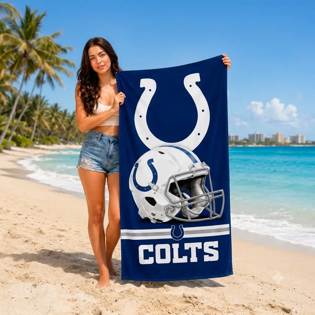 Indianapolis Colts Beach Towel – NFL WinCraft Fiber – Navy (UK Ready)